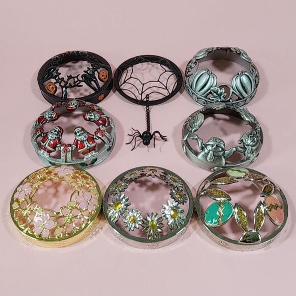 Lot of 8 Yankee Candle Illuma Toppers Christmas Halloween Spring Fall - Picture 1 of 4